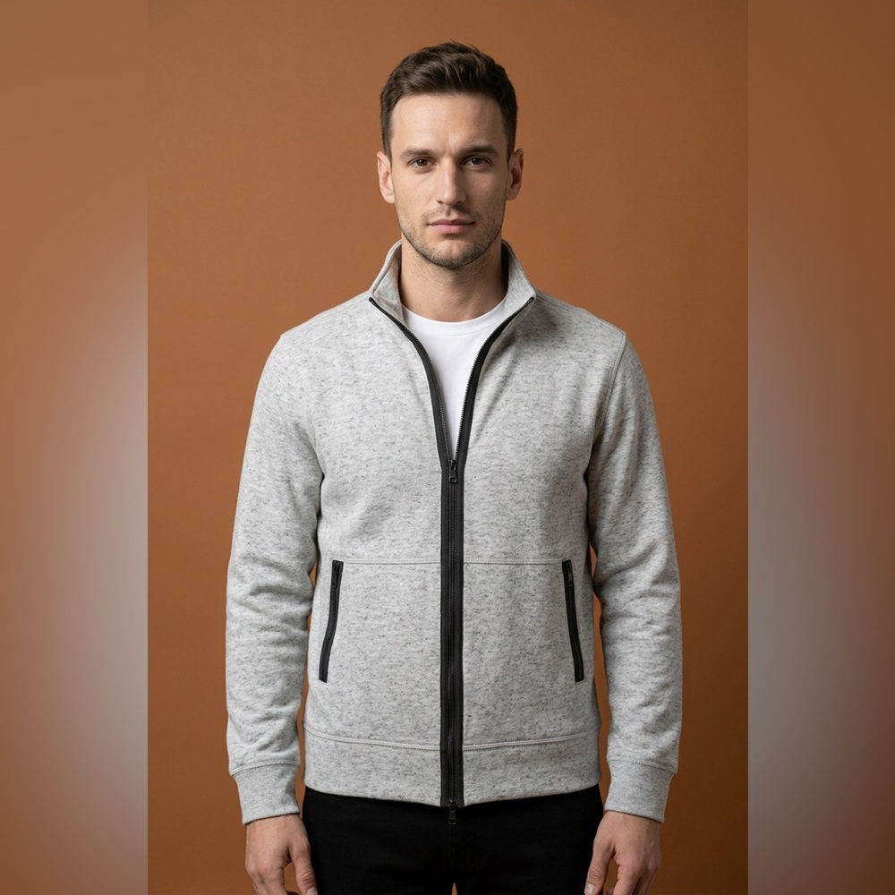 🍌 Banana Republic Full Zip Heather Gray Jacket M